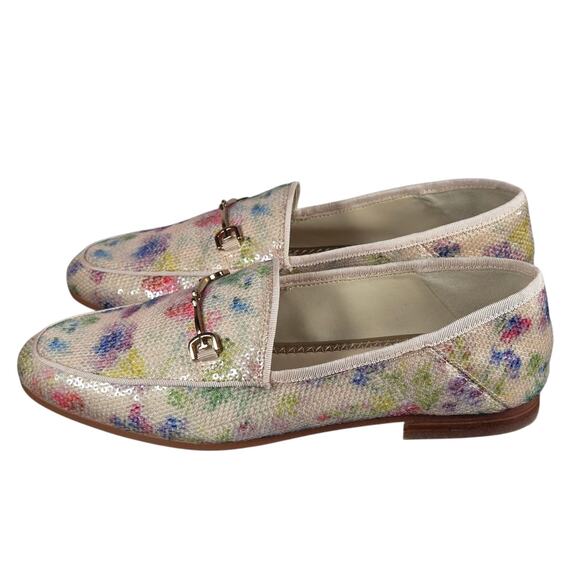 Sam Edelman Shoes Womens Size 8.5 Loraine Floral Sequin Horsebit Loafer Slip On - Picture 3 of 12